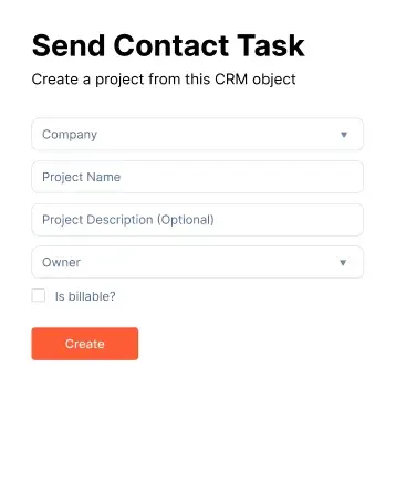 Creating a project from a HubSpot CRM record